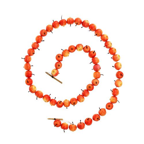 Floristik24 Girlanda jabłkowa z 55 mini jabłek żółto-pomarańczowych 113cm