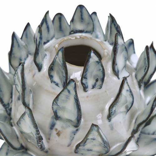 Dekovase Artikschocke Ceramic Blue, White Ø9,5cm H9cm