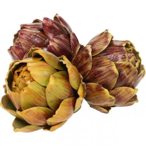 Karczochy Sztuczne Warzywa Dekoracyjne Kolorowe Mieszane Wys. 10,5 cm 3szt