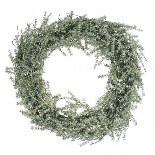 Dekoracyjny wianek modrzewiowy sztuczny wieniec igłowy pokryty śniegiem białoszary Ø32cm
