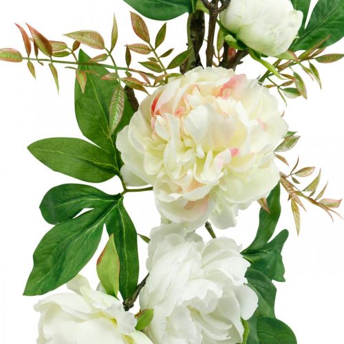 Floristik24 Topper piwonia, dekoracja stołu, gałąź Paeonia biała L60cm