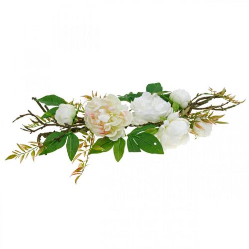 Floristik24 Topper piwonia, dekoracja stołu, gałąź Paeonia biała L60cm