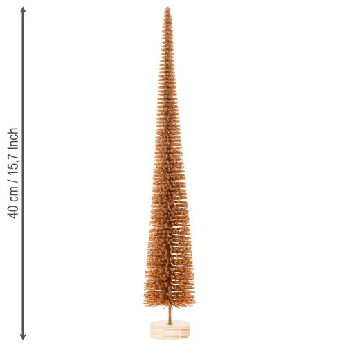 Sztuczna ozdoba choinkowa, smukła, na drewnianej podstawie, 40 cm, 3 sztuki | Floristik24.pl