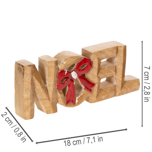 Napis „Noel” z kokardą, dekoracja świąteczna, 18 cm | Floristik24.pl