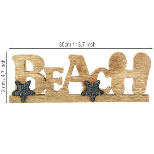 Produkt Stojak z napisem „Plaża” dekoracja marynistyczna drewno 35×12cm