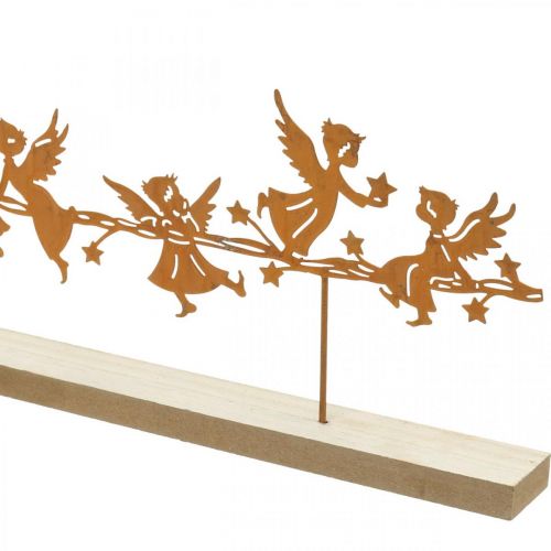 Floristik24 Dekoracja stołu Aniołek świąteczny metalowy stojący Rdza 50×17cm