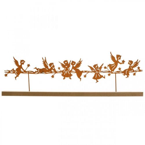 Floristik24 Dekoracja stołu Aniołek świąteczny metalowy stojący Rdza 50×17cm