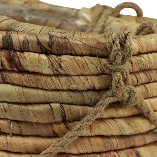 Floristik24 Kosz do zawieszenia hiacynt wodny naturalny 25/31cm, zestaw 2 szt