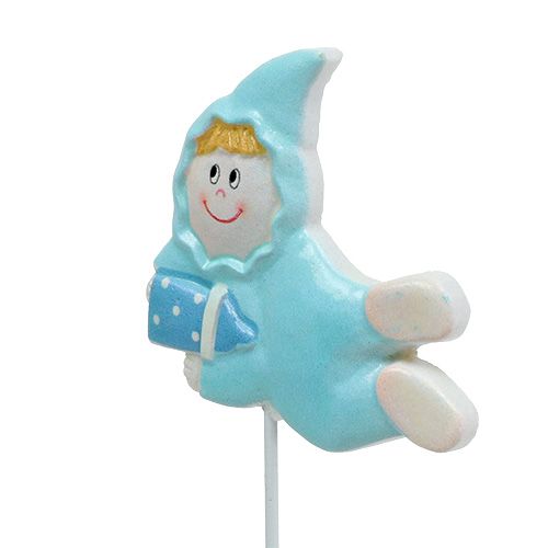 Floristik24 Korek dekoracyjny dla niemowląt różowy, niebieski 5cm L25cm 4szt.