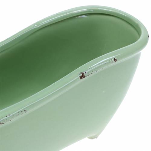 Produkt Wanna dekoracyjna ceramiczna szara, zielona sortowana 22cm x 10cm W10cm zestaw 3