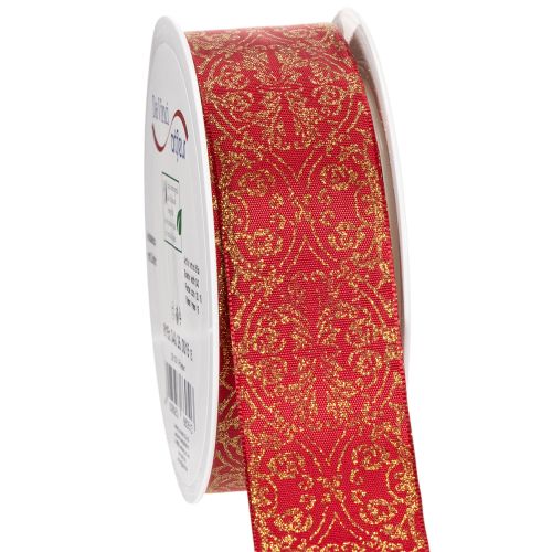 Wstążka prezentowa z świątecznym wzorem do rękodzieła i dekoracji, 40 mm x 15 m