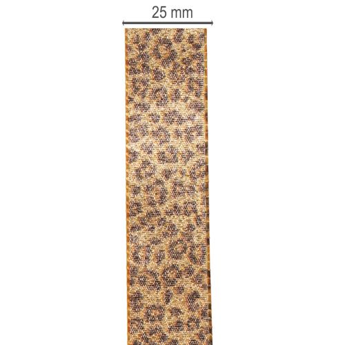 Wstążka prezentowa z nadrukiem w panterkę do kreatywnej dekoracji i florystyki, 25 mm x 20 m | Floristik24.pl