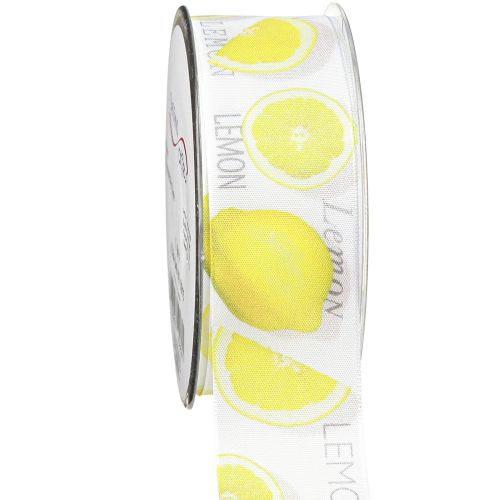 Produkt Wstążka dekoracyjna cytrynowa letnia wstążka materiałowa żółta 40mm 15m