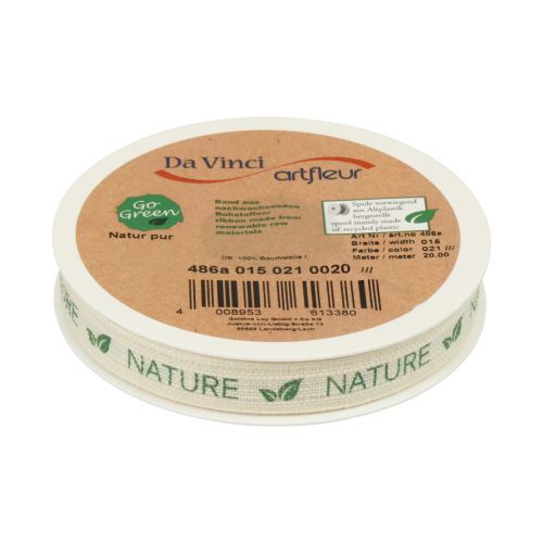 Produkt Wstążka prezentowa dekoracyjna wstążka bawełniana kremowa natura 15mm 20m
