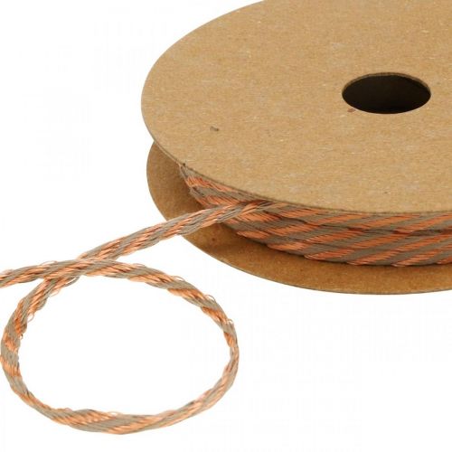 Floristik24 Sznurek, wstążka ozdobna, sznurek jubilerski Miedź-kolor naturalny dł.20m Ø4cm