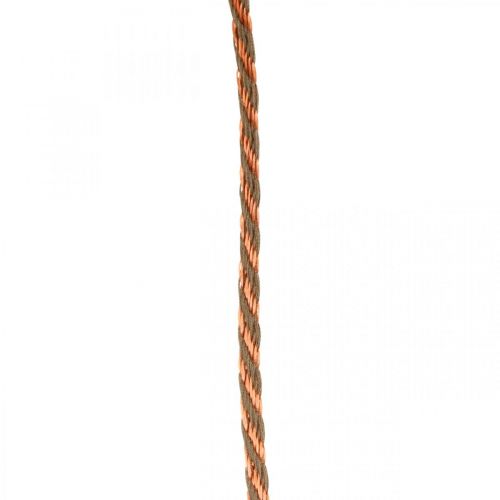 Sznurek, wstążka ozdobna, sznurek jubilerski Miedź-kolor naturalny dł.20m Ø4cm