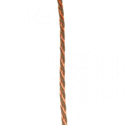 Floristik24 Sznurek, wstążka ozdobna, sznurek jubilerski Miedź-kolor naturalny dł.20m Ø4cm