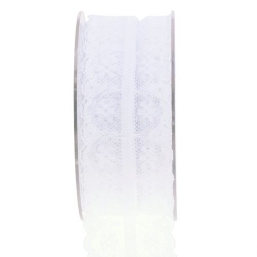 Floristik24 Wstążka Koronkowa Vintage White 40mm 20m