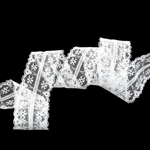 Floristik24 Wstążka Koronkowa Vintage White 40mm 20m