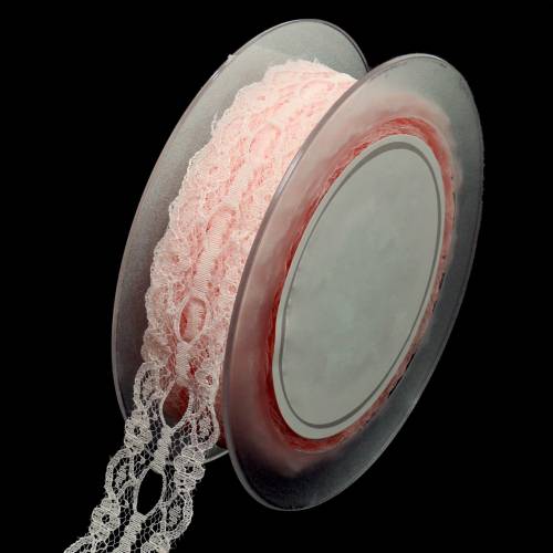 Floristik24 Koronkowa wstążka różowa 30mm wstążka dekoracyjna koronkowa dekoracja ślubna 20m