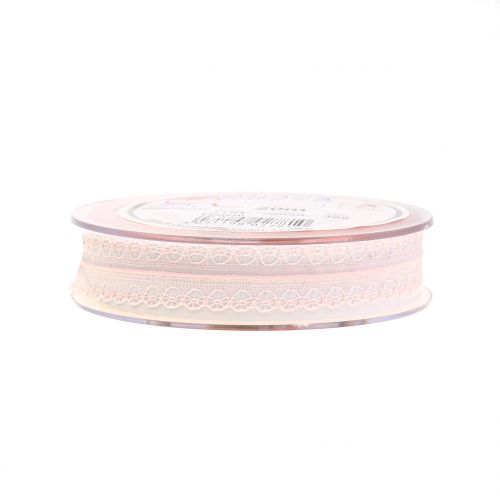 Floristik24 Koronkowa wstążka vintage różowa 20mm 20m