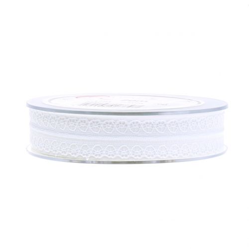 Floristik24 Wstążka Koronkowa Vintage White 20mm 20m