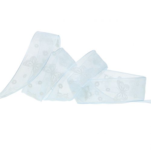 Produkt Organza wstążka motyl niebieski 25mm 20m