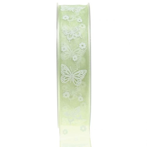 Floristik24 Organza wstążka motyl miętowa 25mm 20m