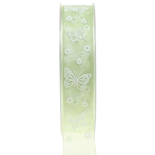 Floristik24 Organza wstążka motyl miętowa 25mm 20m