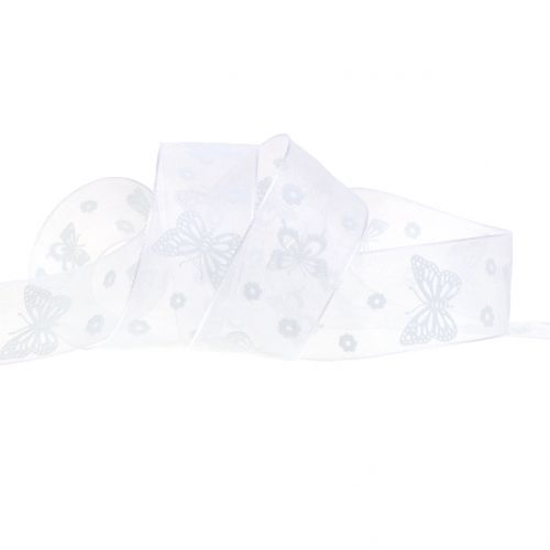 Produkt Organza Ribbon Butterfly White 25mm 20m