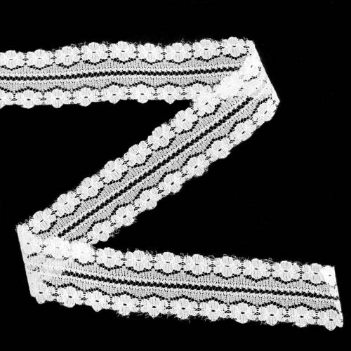 Lace Ribbon Deco Ribbon White 20m 3cm