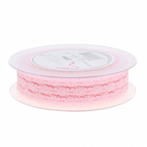 Produkt Koronkowa wstążka różowa 20mm 20m