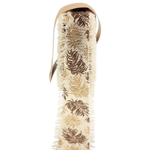 Produkt Wstążka dekoracyjna bawełniana w kolorze lasu deszczowego brązowa 30mm 15m