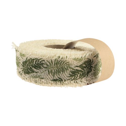 Produkt Wstążka dekoracyjna bawełniana w kształcie lasu deszczowego zielona 30mm 15m