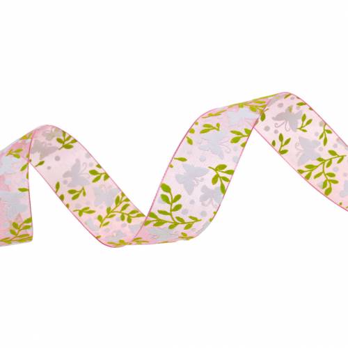 Produkt Wstążka organza motyl 25mm różowa wstążka dekoracyjna wstążka prezentowa 20m