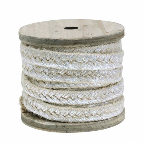 Floristik24 Sznurek Jutowy Szeroki Srebrny 10mm 4m