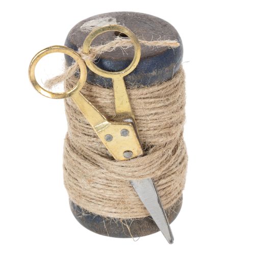 Produkt Szpula wstążki jutowej z nożyczkami Ø5cm H8cm 2szt