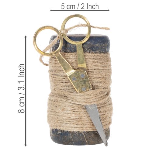 Produkt Szpula wstążki jutowej z nożyczkami Ø5cm H8cm 2szt