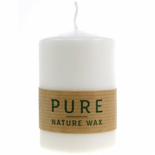Produkt PURE Nature Safe Świeca okrągła ze stearyną, woskiem rzepakowym 90/60mm biała 1 szt.
