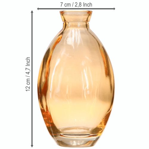 Produkt Wazon szklany mini wazony pomarańczowe Ø7cm H12cm 6 szt