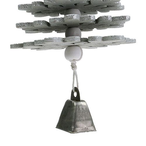 Produkt Choinka wisząca z dzwoneczkiem srebrna 29cm