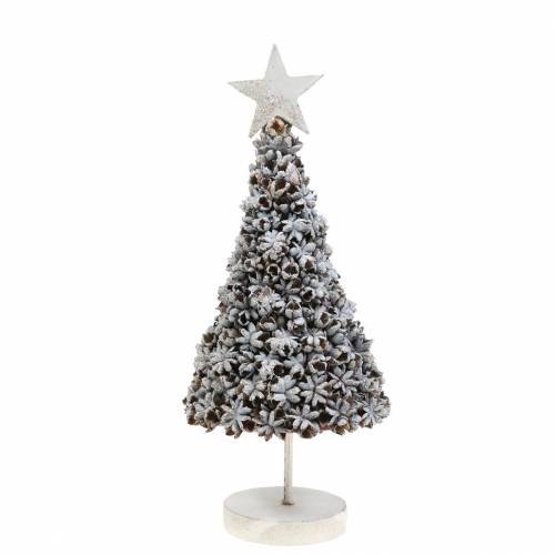 Floristik24 Deco Christmas Tree Star Anise White Washed Glitter 30cm