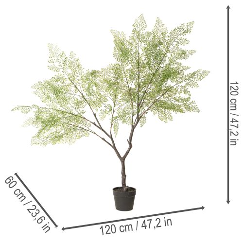 Sztuczne drzewko z delikatnymi liśćmi, 120 cm | Floristik24.pl