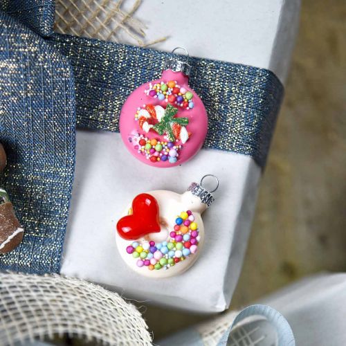 Floristik24 Wisiorek na choinkę pączki, dekoracja szklana, mix dekoracji choinki wys. 4,5 cm prawdziwe szkło 6 szt.
