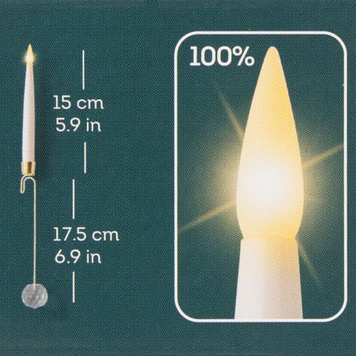 Produkt Świece choinkowe LED, świece pałeczki z kryształowym żółtym światłem 31cm 10 sztuk