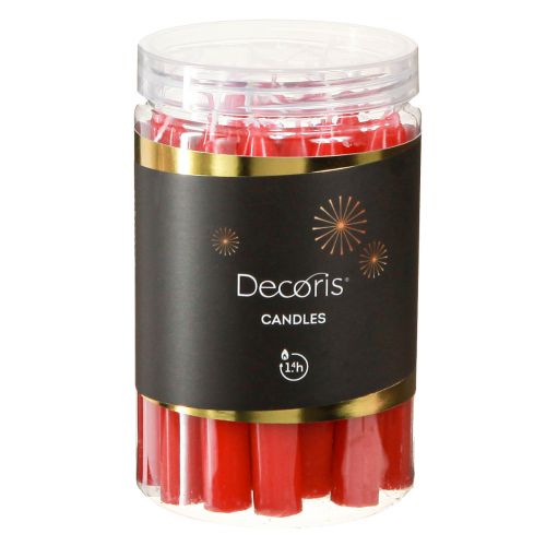 Produkt Świece drzewne świece w sztyfcie Ø13mm świece czerwone 10,5cm 44szt