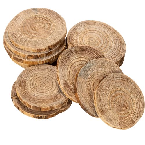 Naturalne okrągłe plastry drewniane do dekoracji i rękodzieła, 6 cm, 300 g | Floristik24.pl