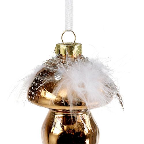 Floristik24 Drzewo Ornament Szklany Grzybek Brązowy 8cm 3szt.