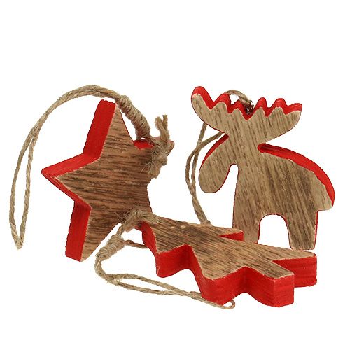 Floristik24 Ozdoby choinkowe mix czerwony, natura 7cm - 9cm 9szt.