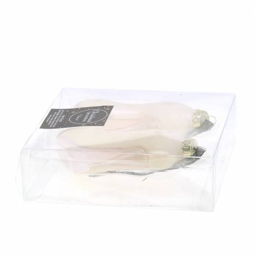 Floristik24 Zawieszka na choinkę pompony białe 11cm 2szt.